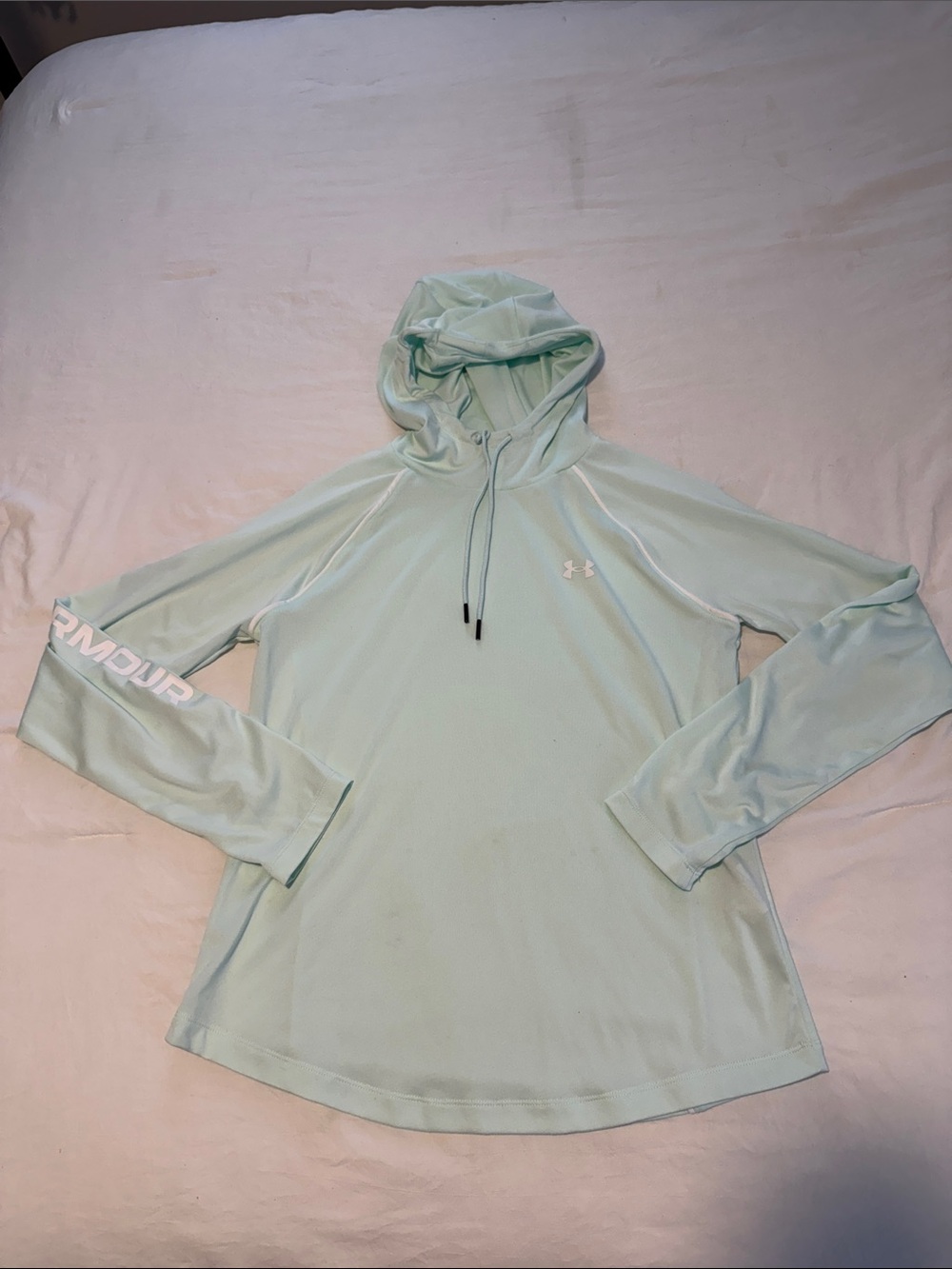Under Armour Mint Green Hooded Long Sleeve Top Size Medium